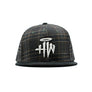 Plaid Leather Buckle Back Hat