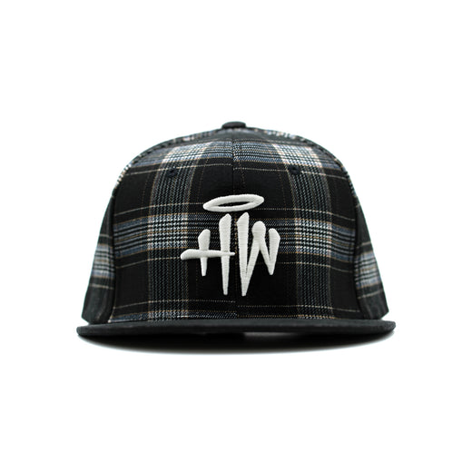Plaid Leather Buckle Back Hat